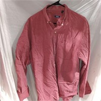 IZOD Men Dark Pink Long Sleeve Button Down Shirt