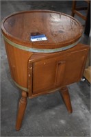 Unusual Vintage Whiskey Barrel Side Table