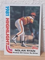1982 Topps Nolan Ryan '81 Highlights Astros Card