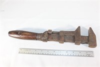 Antique #54 Wood & Metal Pipe Wrench
