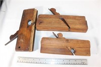 Trio of Antique Wood Rabbit Planes