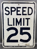 SPEED LIMIT 25 Metal Road Sign