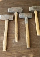 Lot of 4 Heavy-Duty Hammers