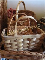 vintage wicker baskets many