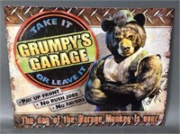 Grumpy Garage Metal Sign