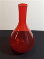 Ruby Red Selenium Glass Vase.  This Is Read Red