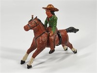 ANTIQUE GERMAN PUTZ COWBOY ON HORSE