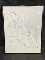 Abstract Nudist Woman Line Art