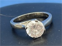 925 Ring with Clear Stone Approx. Size 6 1/4