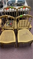 (4) Gold Painted Wooden chairs