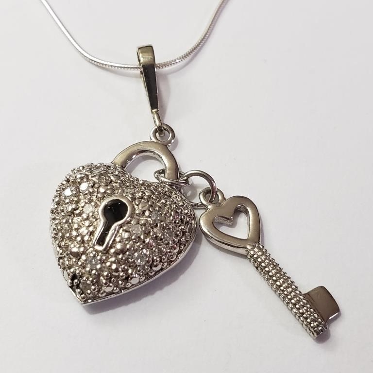 $240 Silver Diamond Necklace