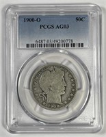 1900-O Barber Silver Half About Good PCGS AG3