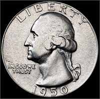 1950-D/S Washington Silver Quarter