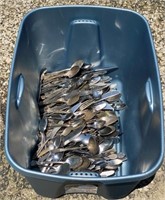 Large Tote of Flatware