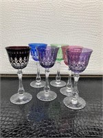 Vintage Set of 6 Cut Crystal Wine Glasses