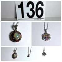 [F] Marked .925 Necklace & Pendant Trio Lot#6