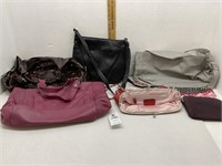 A Variety of Purses, Some are Leather