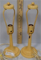 Pair of cast metal dresser lamps