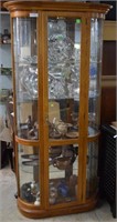 Bow front contemporary lighted china cabinet 5-she