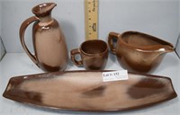 Frankoma Brown ware - 4 pcs - including stretch pi