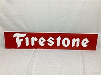 Firestone Tin Embossed Adv. Metal Sign, 48”L, 9