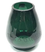 Early green etched glass globe "N.Y. & O.M.R.R"