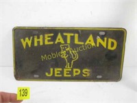 WHEATLANDS JEEPS LINCESE PLATE