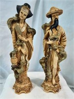 Pair of Artmark Beautifully Carved Chinese Figures