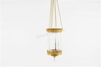Victorian Clear Etched Pull Down Parlor Oil Lamp