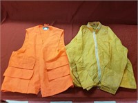 Orange Safety Vest & Yellow Vinyl Rain Coat