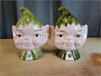 Ceramic Elves Salt & Pepper Shakers Vintage