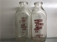 (2) Rocky Spring Dairy Milk Bottles