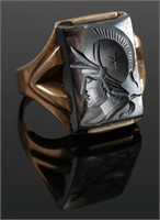 Hematite Intaglio 10k Gold Ring