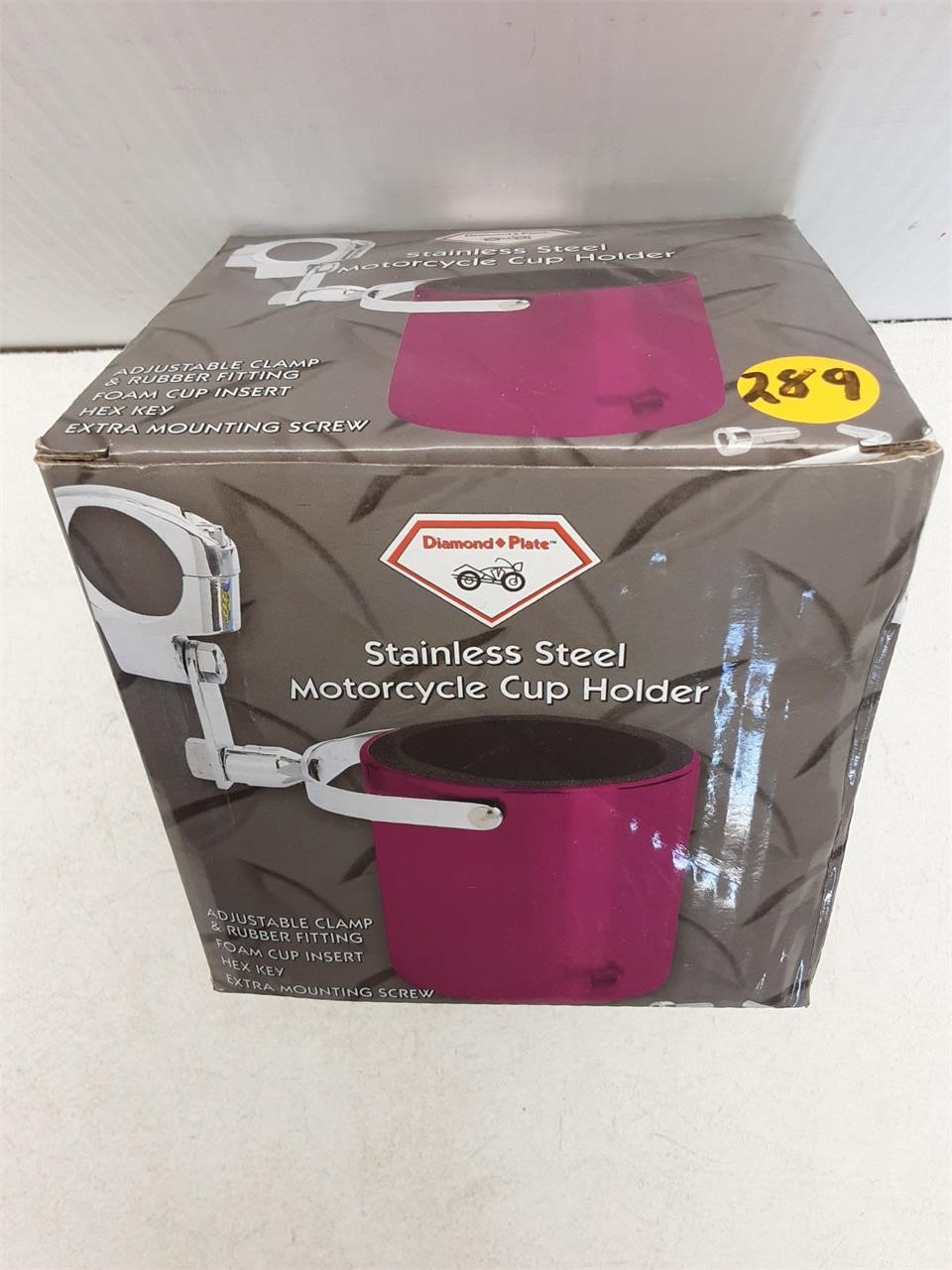 NEW STAINLESS STEEL MOTORCYCLE CUP HOLDER