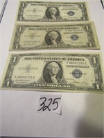 3- 1935 E $1 SILVER CERTIFICATES