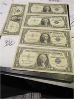 5- 1957 $1 SILVER CERTIFICATES
