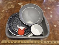 (5) Enamelware Pieces- Including Pie Plates