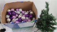 Christmas Lot-Silver&Purple Balls, Small Tree