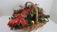 Christmas Basket w/Christmas Flowers