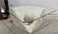 (D) Postmodern Tessellated Stone Coffee Table