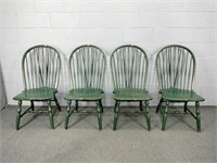 4x The Bid Windsor Style Solid Wood Chairs