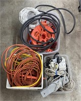 Assorted Extension Cord Reels, Power Strips, and