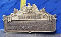 "Roll of Honor" Plaque