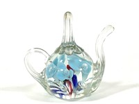 St. Clair Floral Teapot Paperweight, Ring Holder
