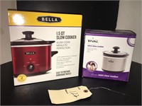 1.5 QT BELLA AND MINI RIVAL SLOW COOKERS