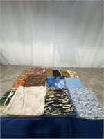 Assortment of higher end fabric with miscellaneous