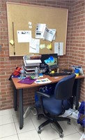 Desk, Chair, and Bulletin Board