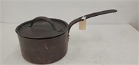 Cooper Pot W/ hand Forged Handle And Lid