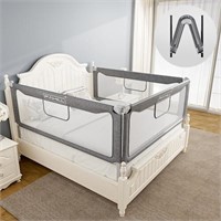 FAMILL Toddler Bed Rails, 2 Minutes Assembly Folda
