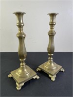 Large Brass Candle Holders (2)